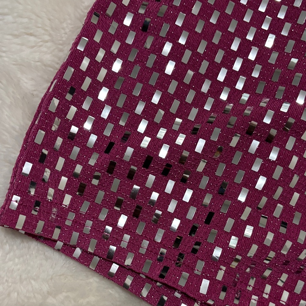 Women’s Shimmery Fuchsia Athletic Shorts - Picture 2 of 3